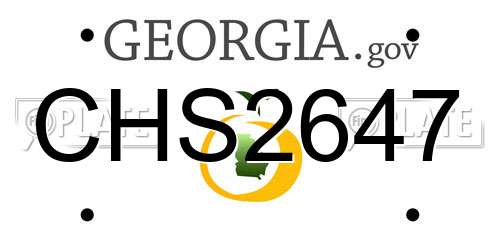 CHS2647 Georgia License Plate