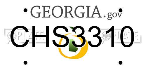 CHS3310 Georgia License Plate