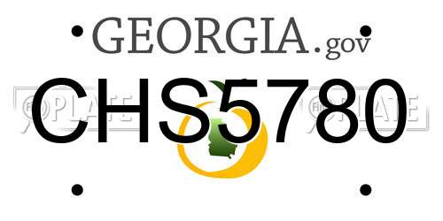 CHS5780 Georgia License Plate