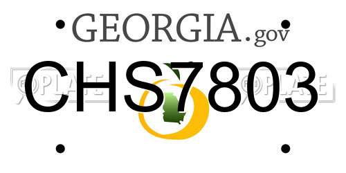 CHS7803 Georgia License Plate