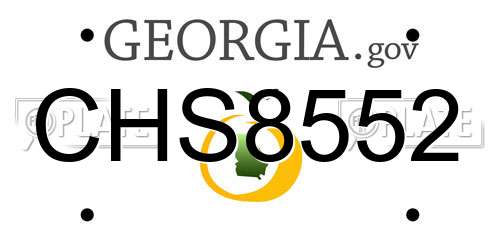 CHS8552 Georgia License Plate