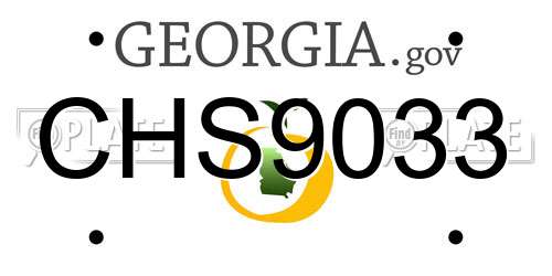CHS9033 Georgia License Plate