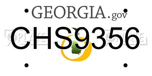 CHS9356 Georgia License Plate