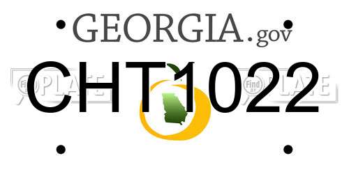 CHT1022 Georgia License Plate