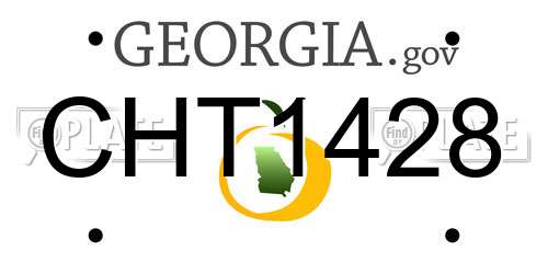 CHT1428 Georgia License Plate