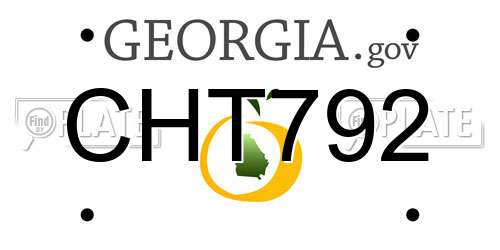 CHT792 Georgia License Plate