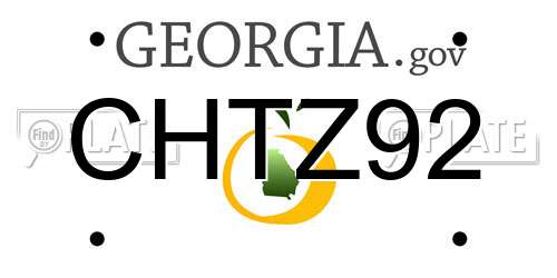 CHTZ92 Georgia License Plate