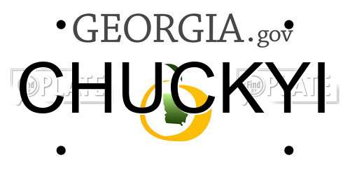 CHUCKYI Georgia License Plate