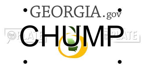 CHUMP Georgia License Plate