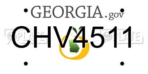 CHV4511 Georgia License Plate