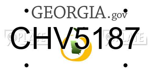 CHV5187 Georgia License Plate