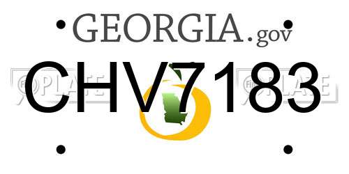 CHV7183 Georgia License Plate