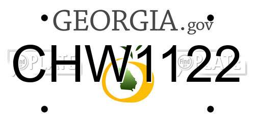 CHW1122 Georgia License Plate