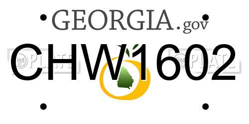CHW1602 Georgia License Plate