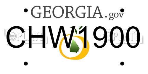 CHW1900 Georgia License Plate