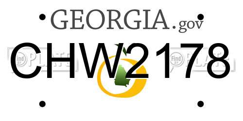 CHW2178 Georgia License Plate