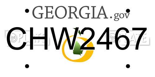 CHW2467 Georgia License Plate