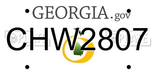 CHW2807 Georgia License Plate