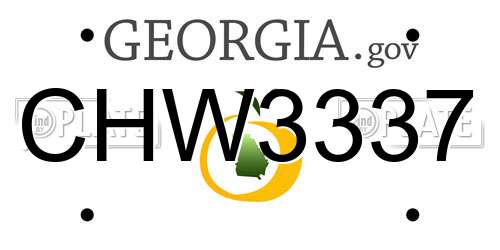 CHW3337 Georgia License Plate