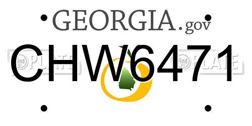 CHW6471 Georgia License Plate