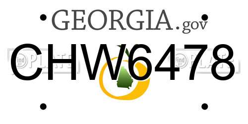 CHW6478 Georgia License Plate