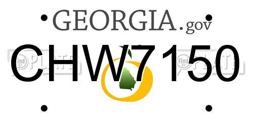 CHW7150 Georgia License Plate