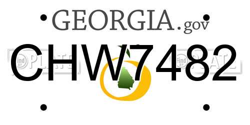 CHW7482 Georgia License Plate