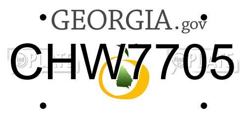 CHW7705 Georgia License Plate
