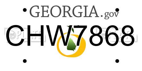 CHW7868 Georgia License Plate