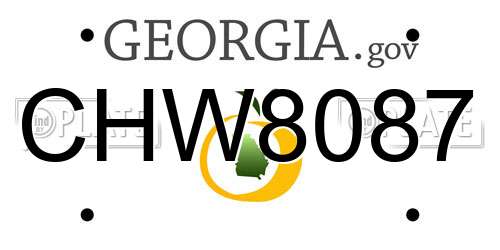 CHW8087 Georgia License Plate