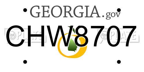 CHW8707 Georgia License Plate