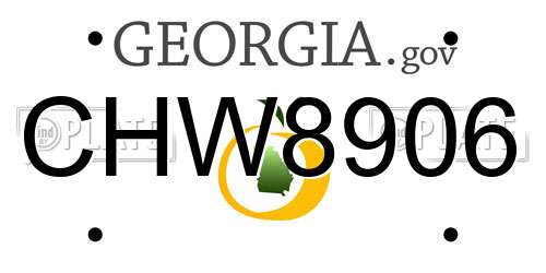 CHW8906 Georgia License Plate