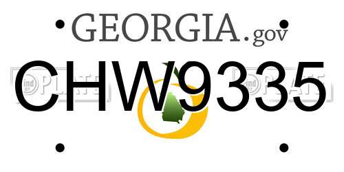 CHW9335 Georgia License Plate