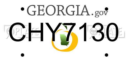 CHY7130 Georgia License Plate