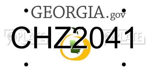 CHZ2041 Georgia License Plate