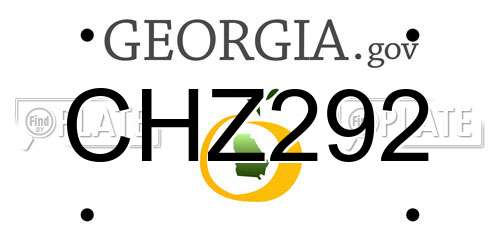 CHZ292 Georgia License Plate