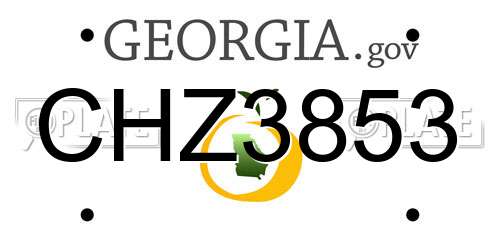 CHZ3853 Georgia License Plate
