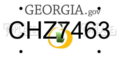 CHZ7463 Georgia License Plate