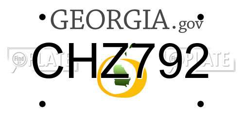 CHZ792 Georgia License Plate