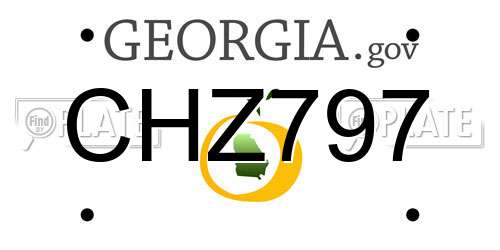 CHZ797 Georgia License Plate