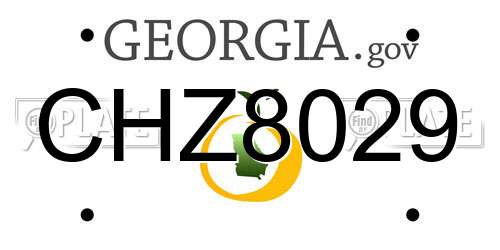 CHZ8029 Georgia License Plate