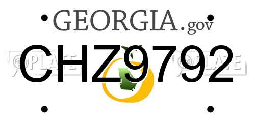 CHZ9792 Georgia License Plate