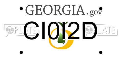 CI0I2D Georgia License Plate