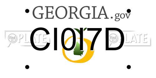 CI0I7D Georgia License Plate