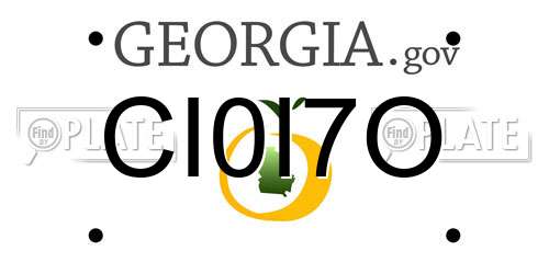 CI0I7O Georgia License Plate