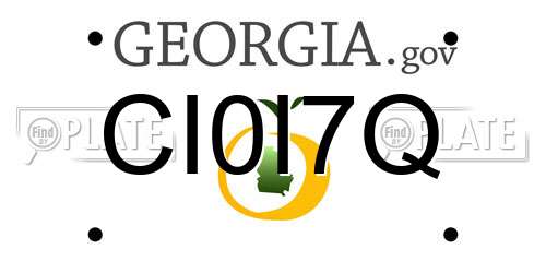 CI0I7Q Georgia License Plate
