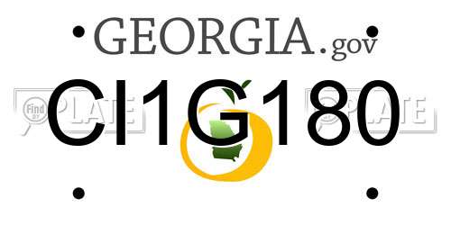 CI1G180 Georgia License Plate