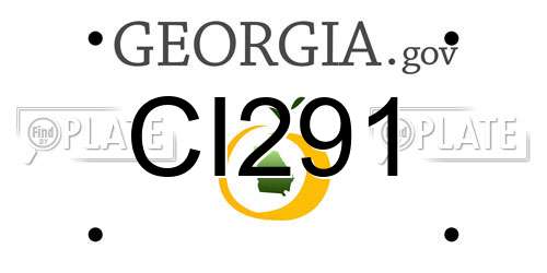 CI291 Georgia License Plate
