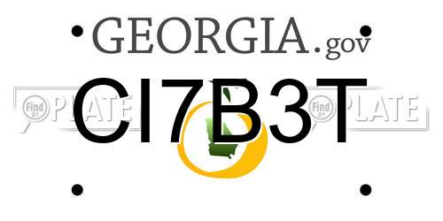 CI7B3T Georgia License Plate