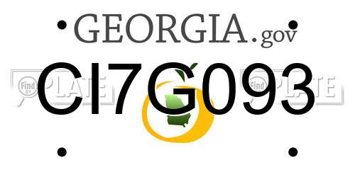CI7G093 Georgia License Plate